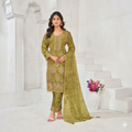 Olive Grace Chiffon Embroidered Suit set