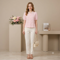 Elegant Pearls and Lace half sleeves Tops