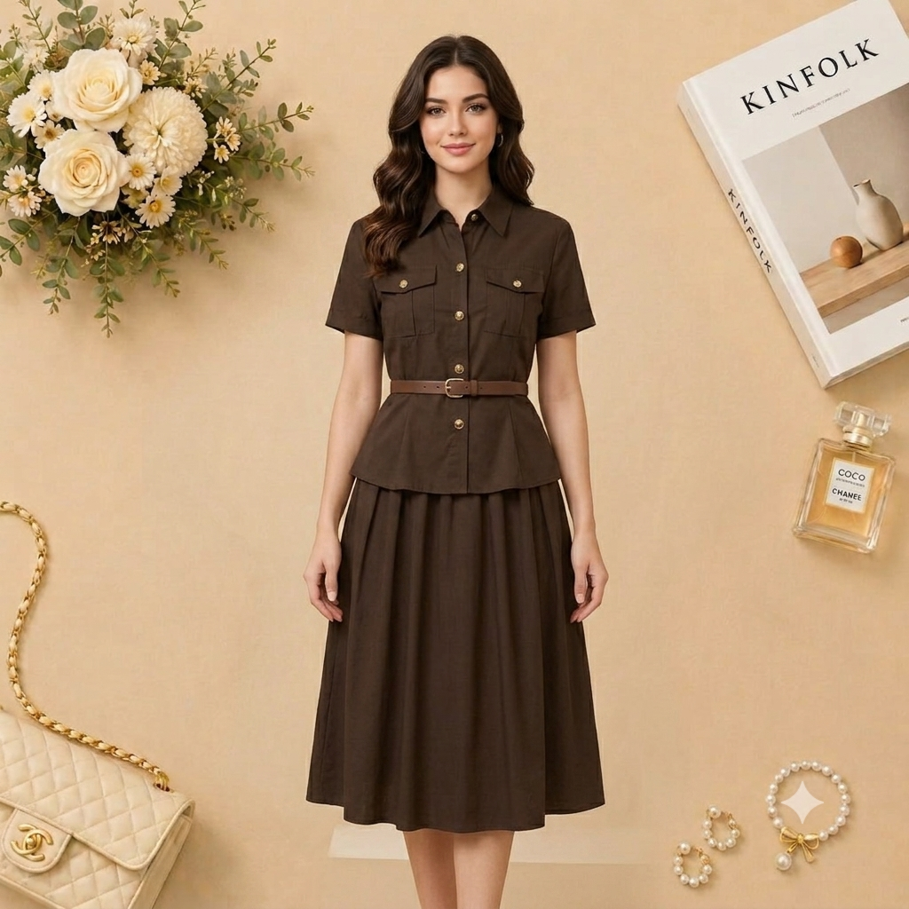 Premium Imported skirt-top(Top + Skirt + Belt)