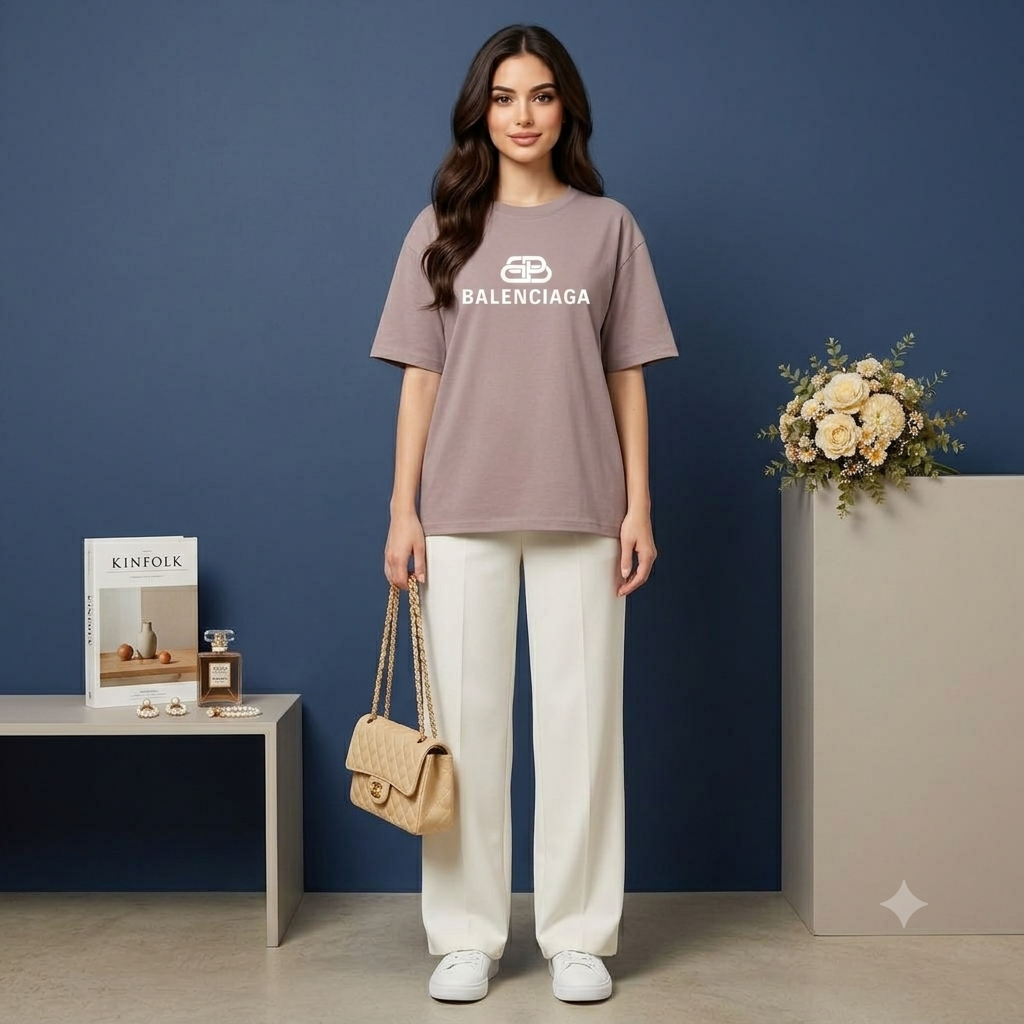 Premium Logo Print Cotton T‑Shirt