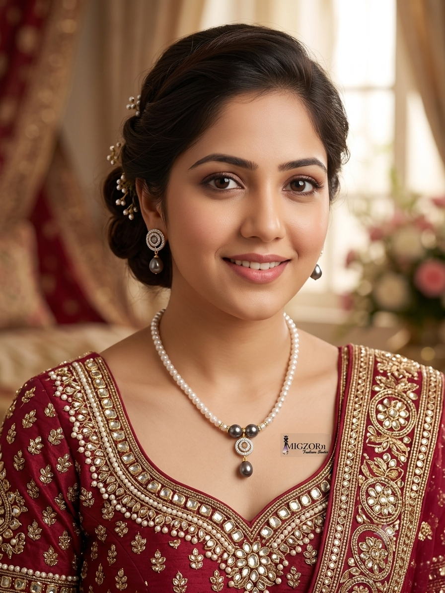 MIGZORn Noira Pearl & Onyx Drop Necklace Set