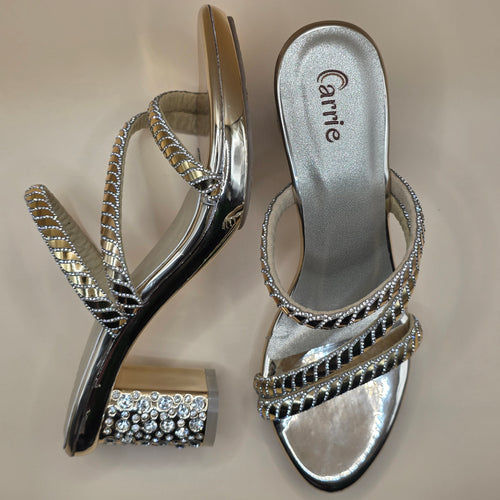 Celeste Crystal Heels-Gold & Antique