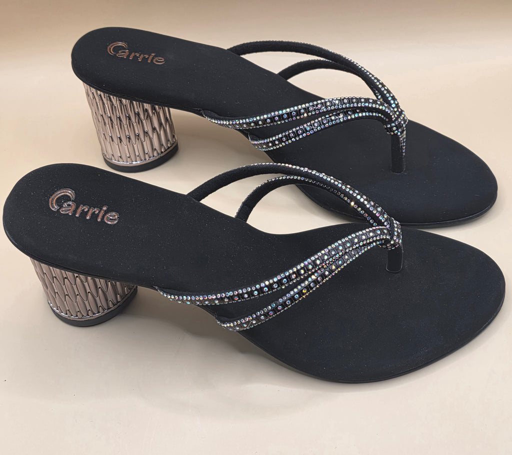 Midnight Spark Thong Heels