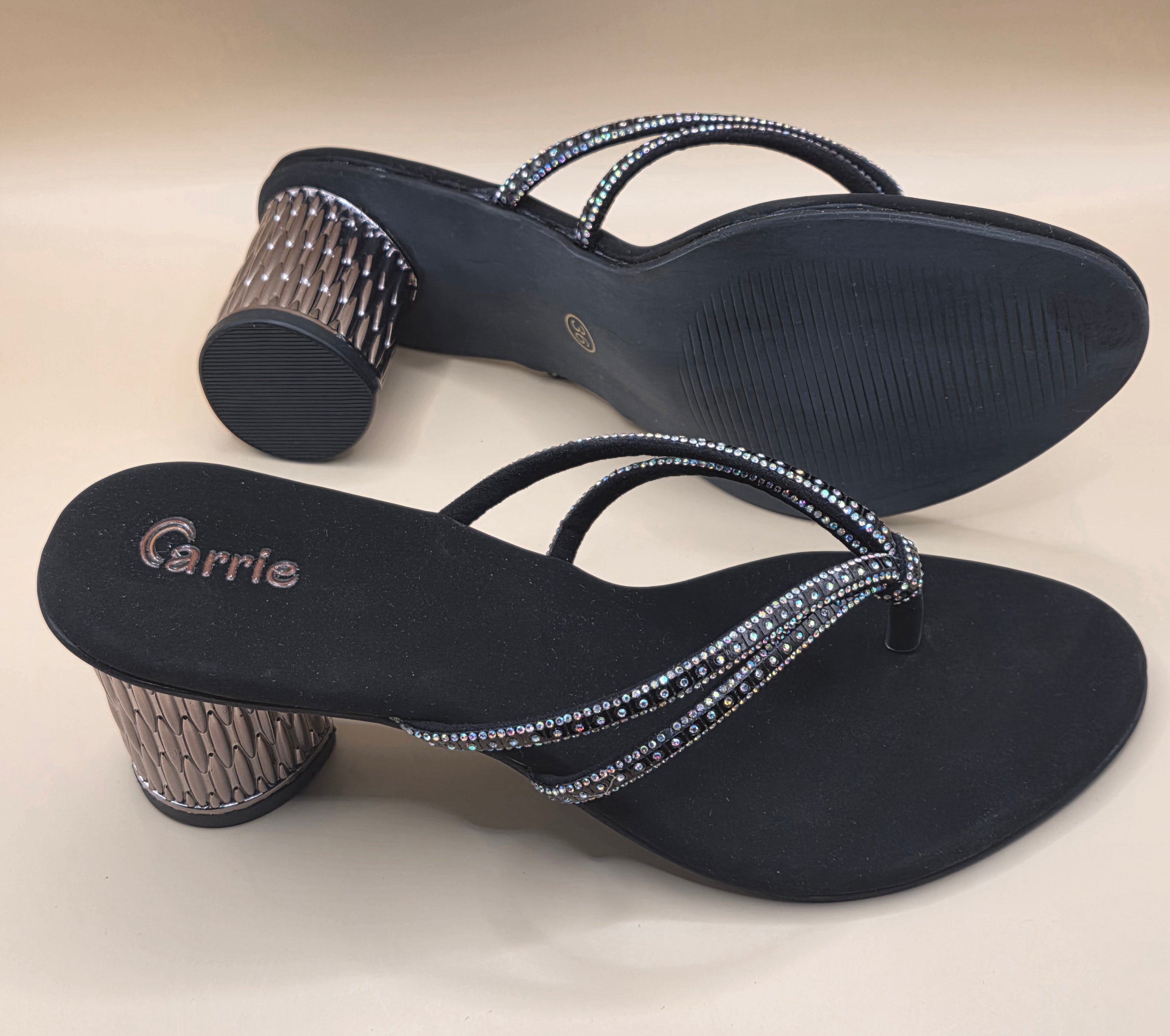 Midnight Spark Thong Heels