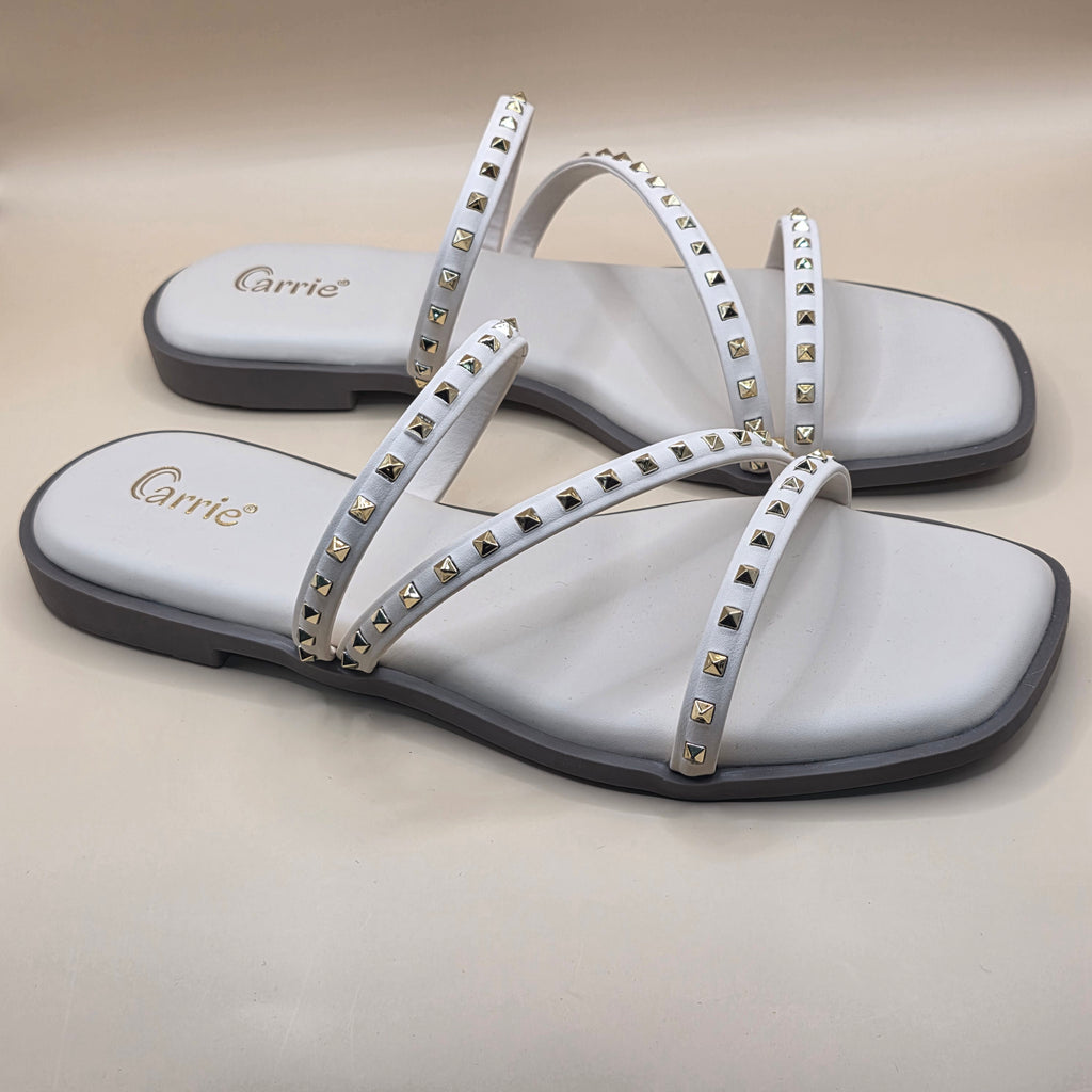 Luxe Studded Cross Flats