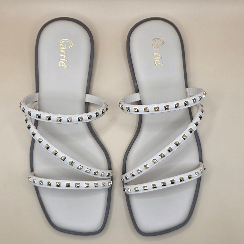 Luxe Studded Cross Flats