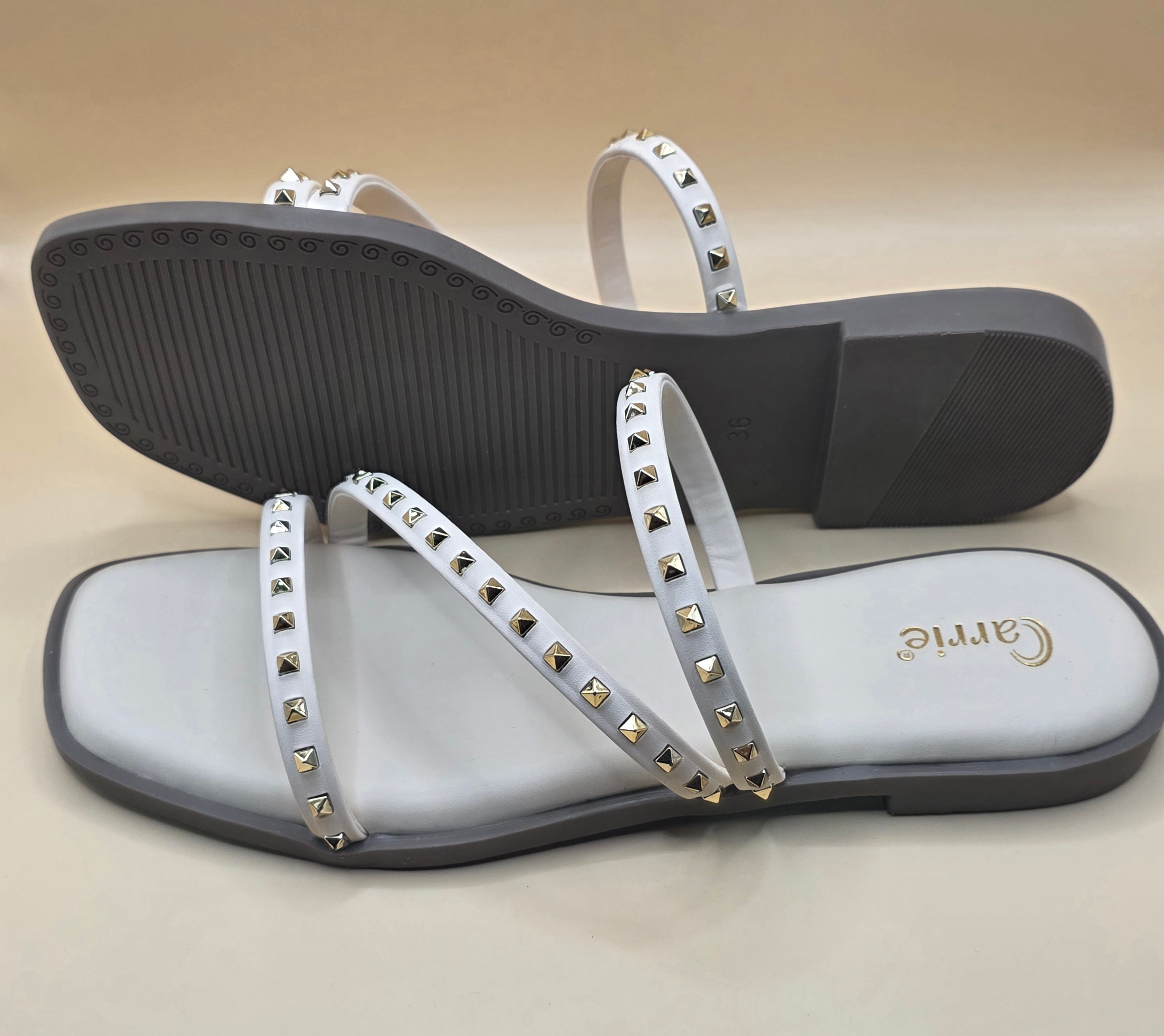 Luxe Studded Cross Flats