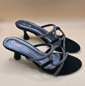 Crystal Twist Elegance Heels Black & Antique