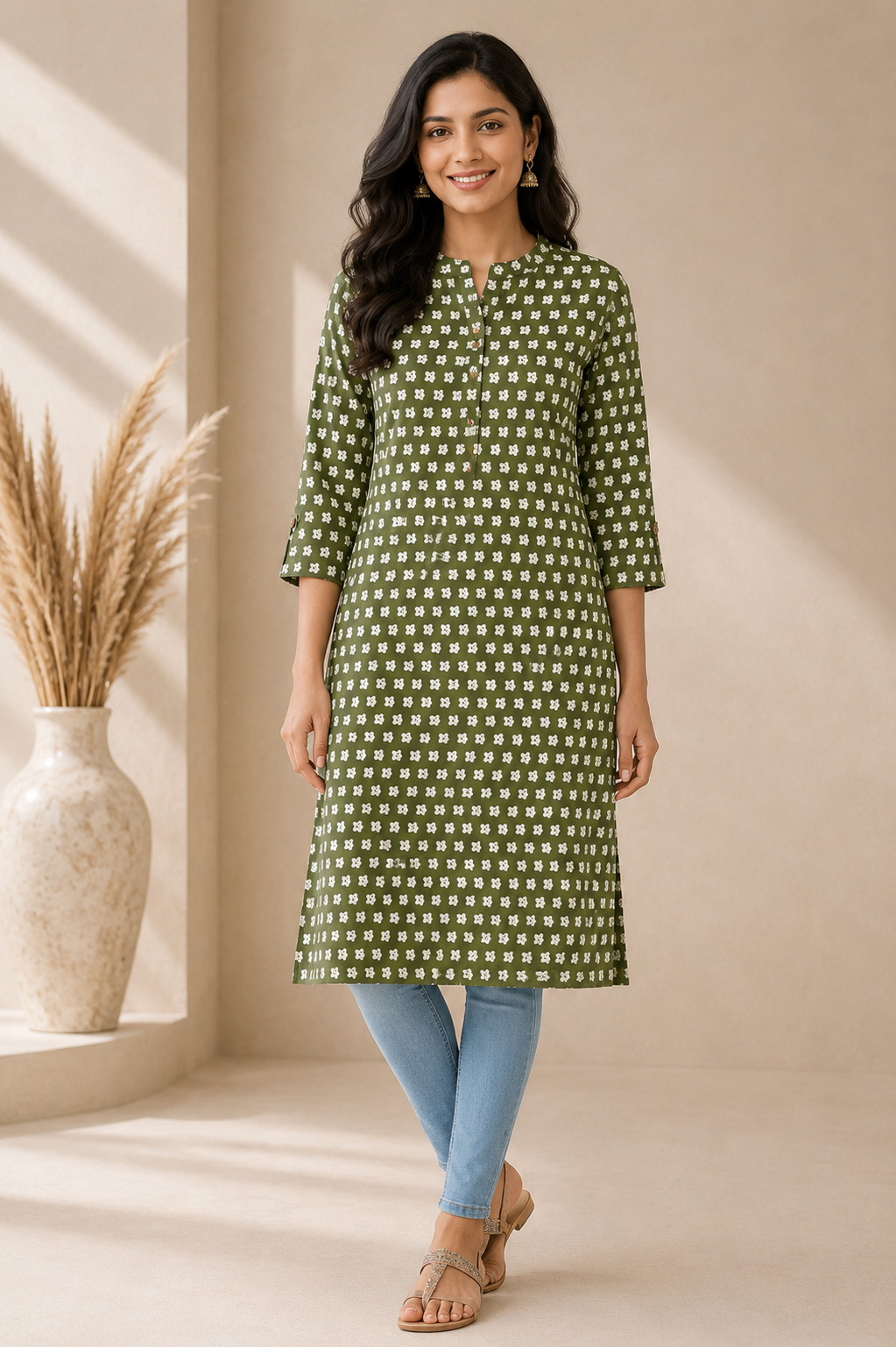 MIGZORn Aura A-Line Printed Long Kurti's