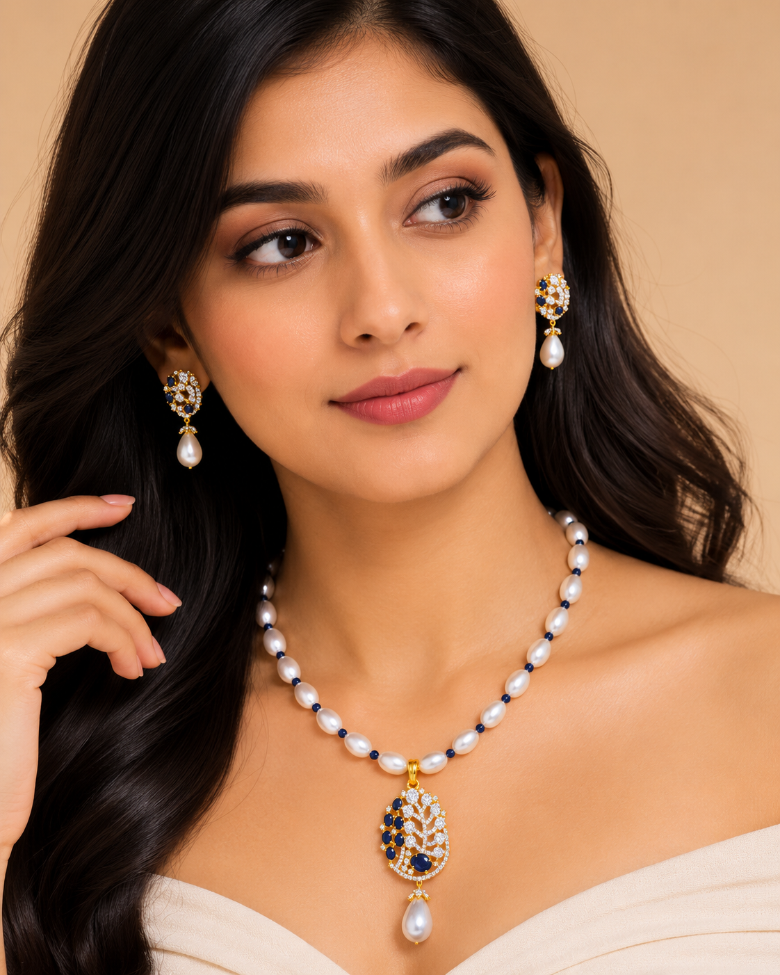 MIGZORn Aurelia Sapphire Bloom Necklace Set