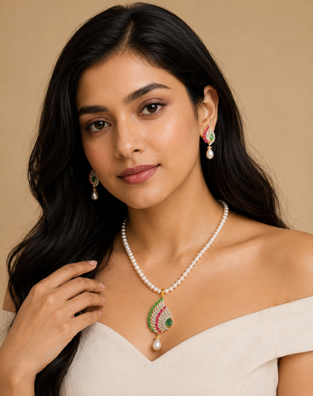 MIGZORn Royal Peacock Pearl Set