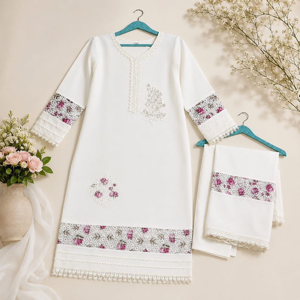 Rose Lace Elegance 3pcs Suit