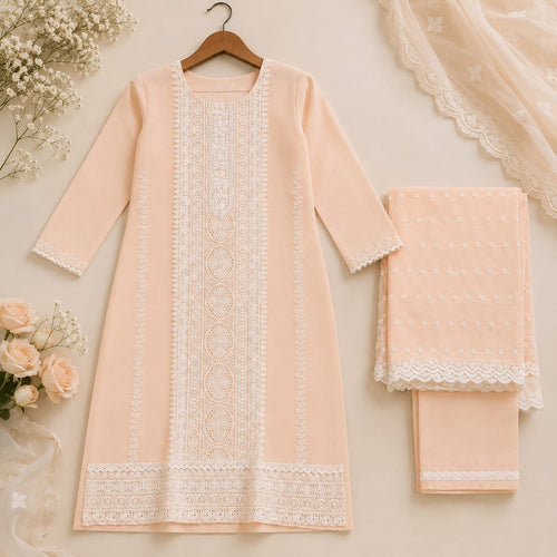 Blush Grace Embroidered Suit Set