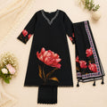Midnight Bloom Printed 3pcs Suit
