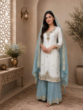 Powder Blue Ivory Luxe Party Wear Set