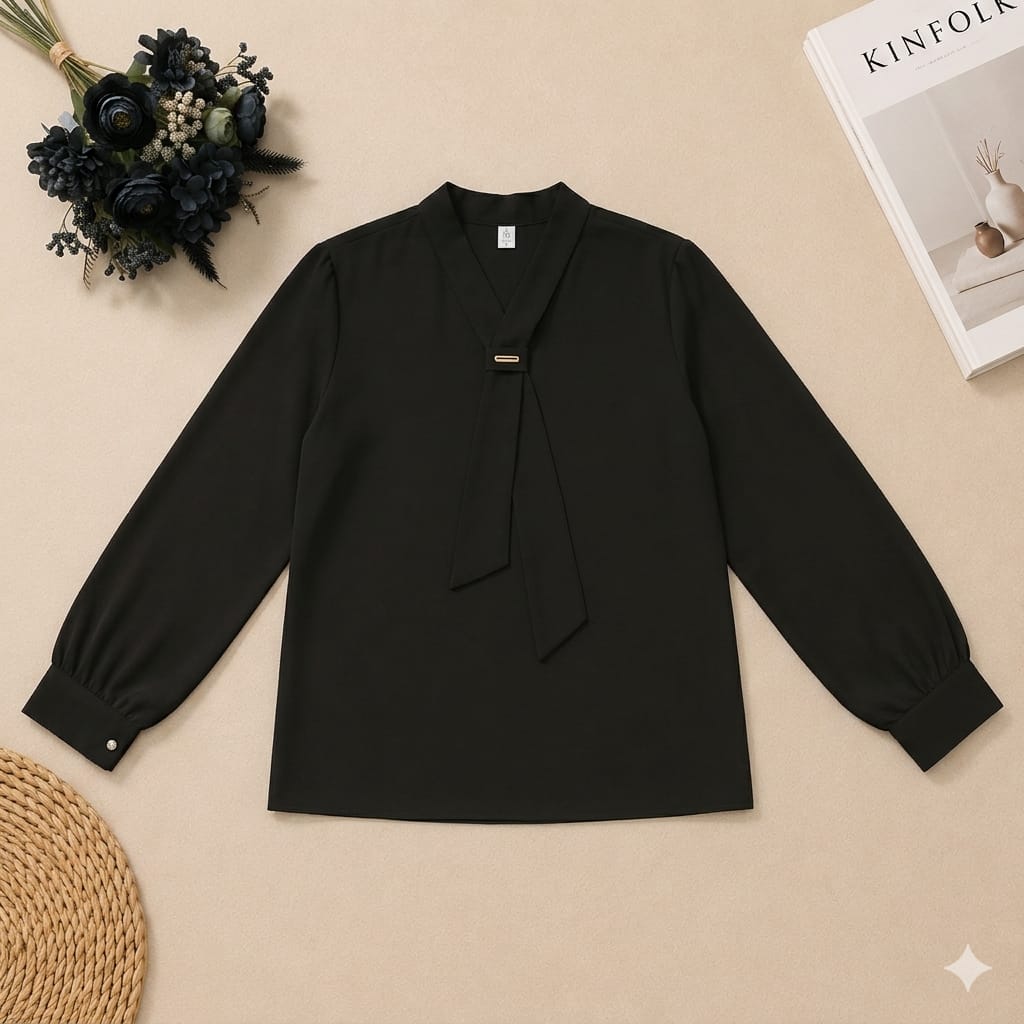 Elegant Neck-Tie Formal Top
