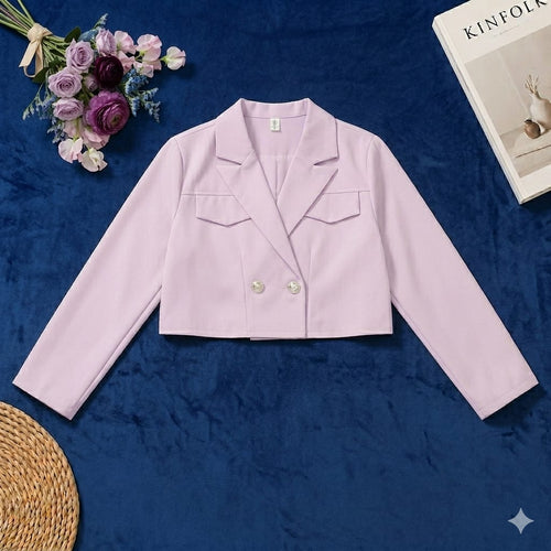 Chic Crop Blazer Tops