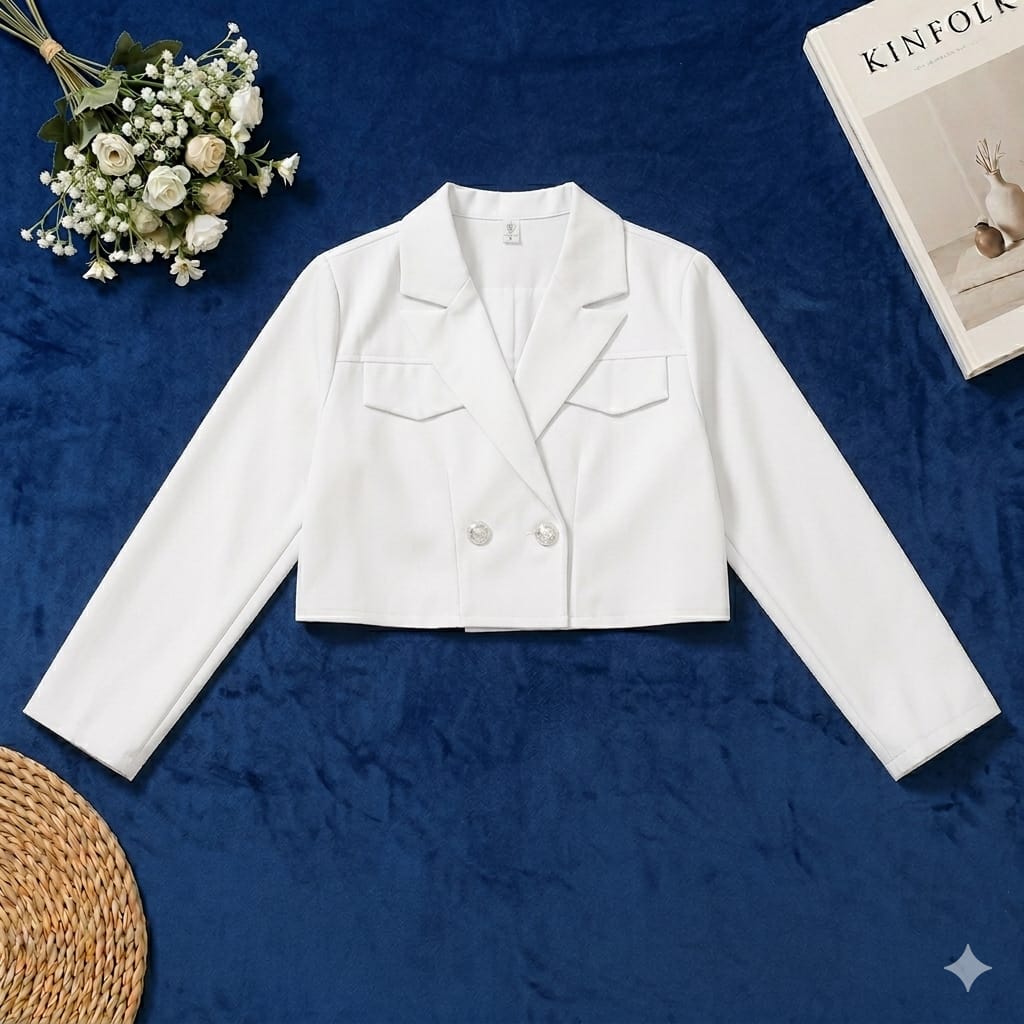 Chic Crop Blazer Tops
