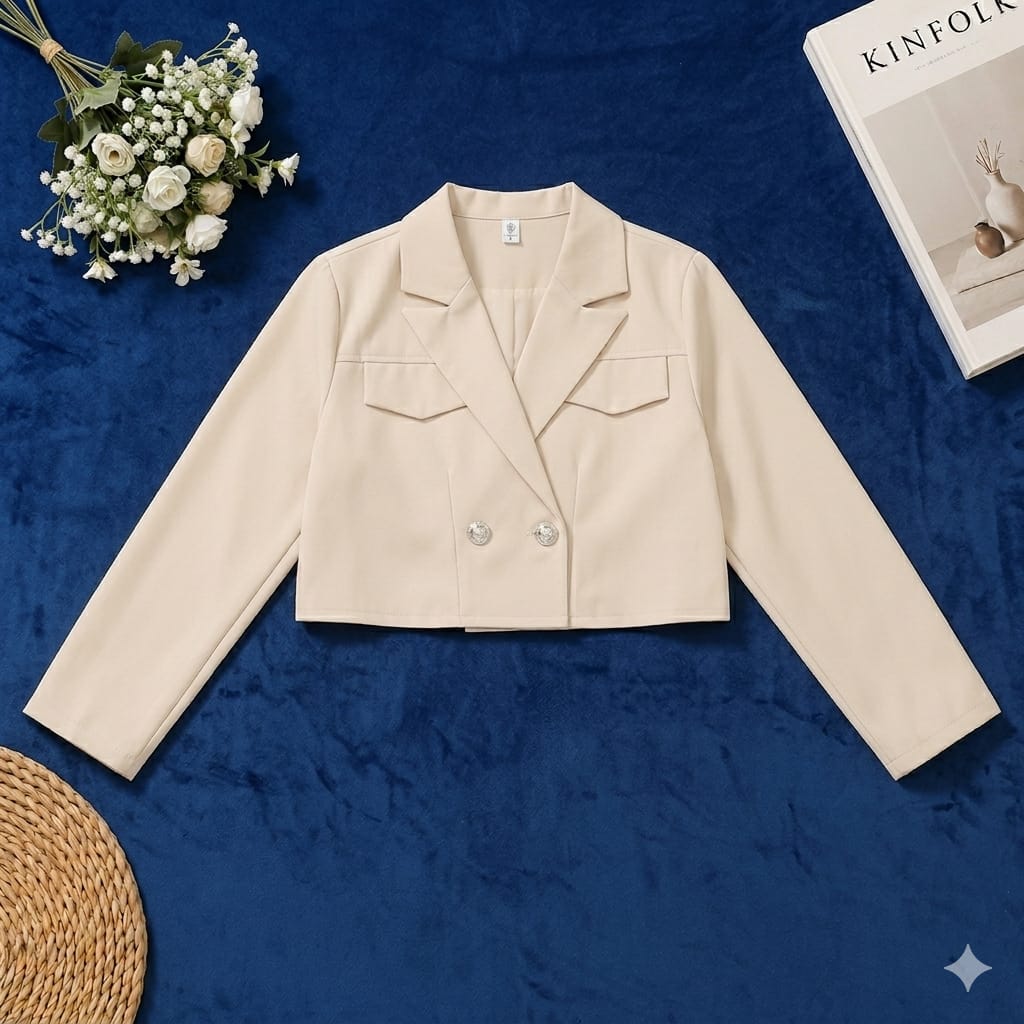 Chic Crop Blazer Tops
