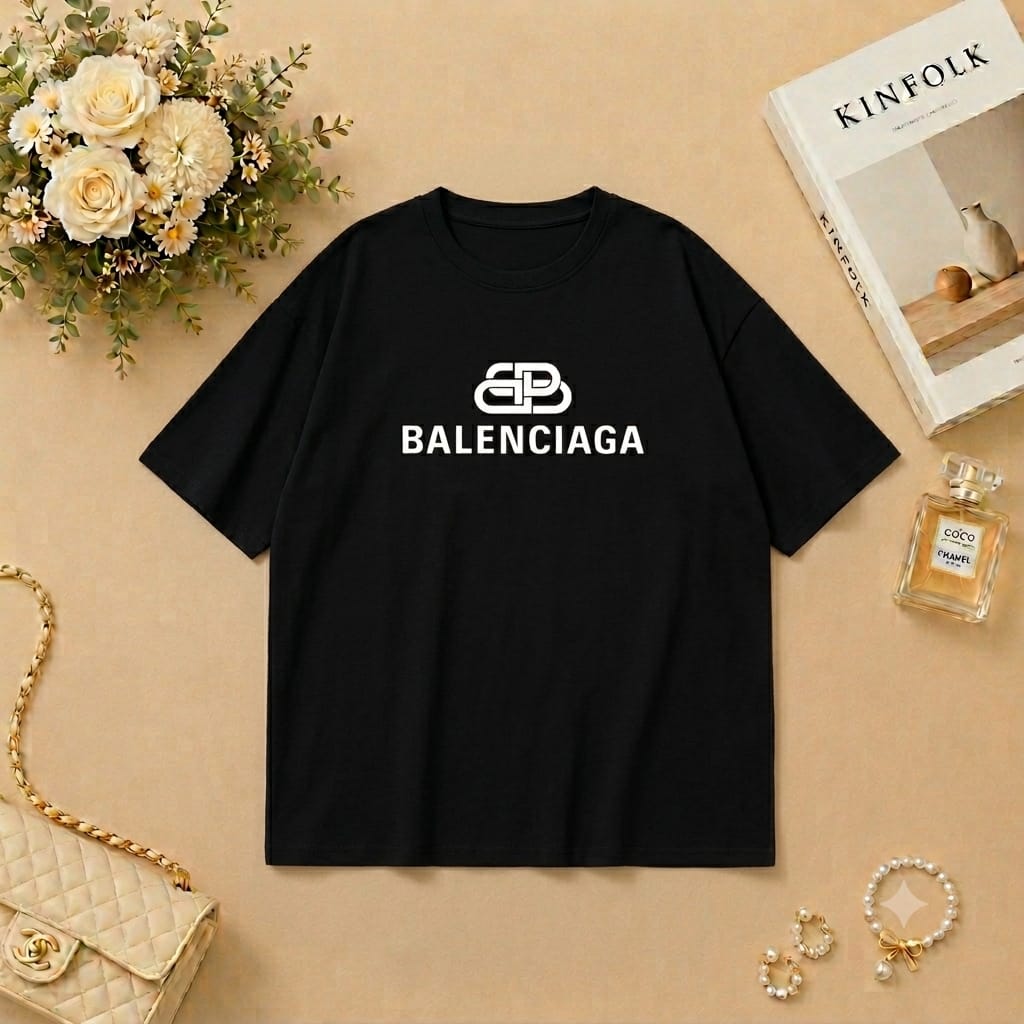 Premium Logo Print Cotton T‑Shirt