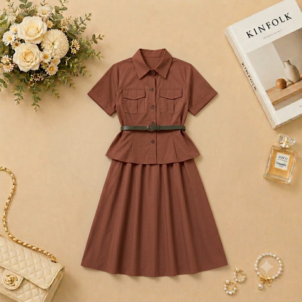 Premium Imported skirt-top(Top + Skirt + Belt)
