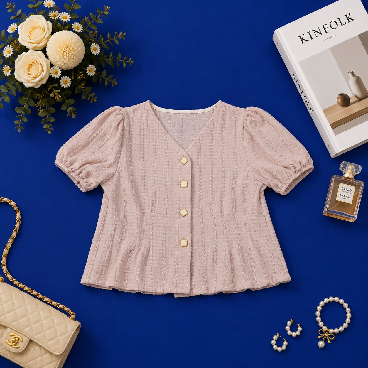 Elegant Button Detail Cropped Cardigan Top