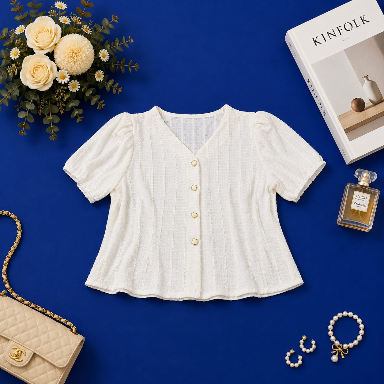 Elegant Button Detail Cropped Cardigan Top