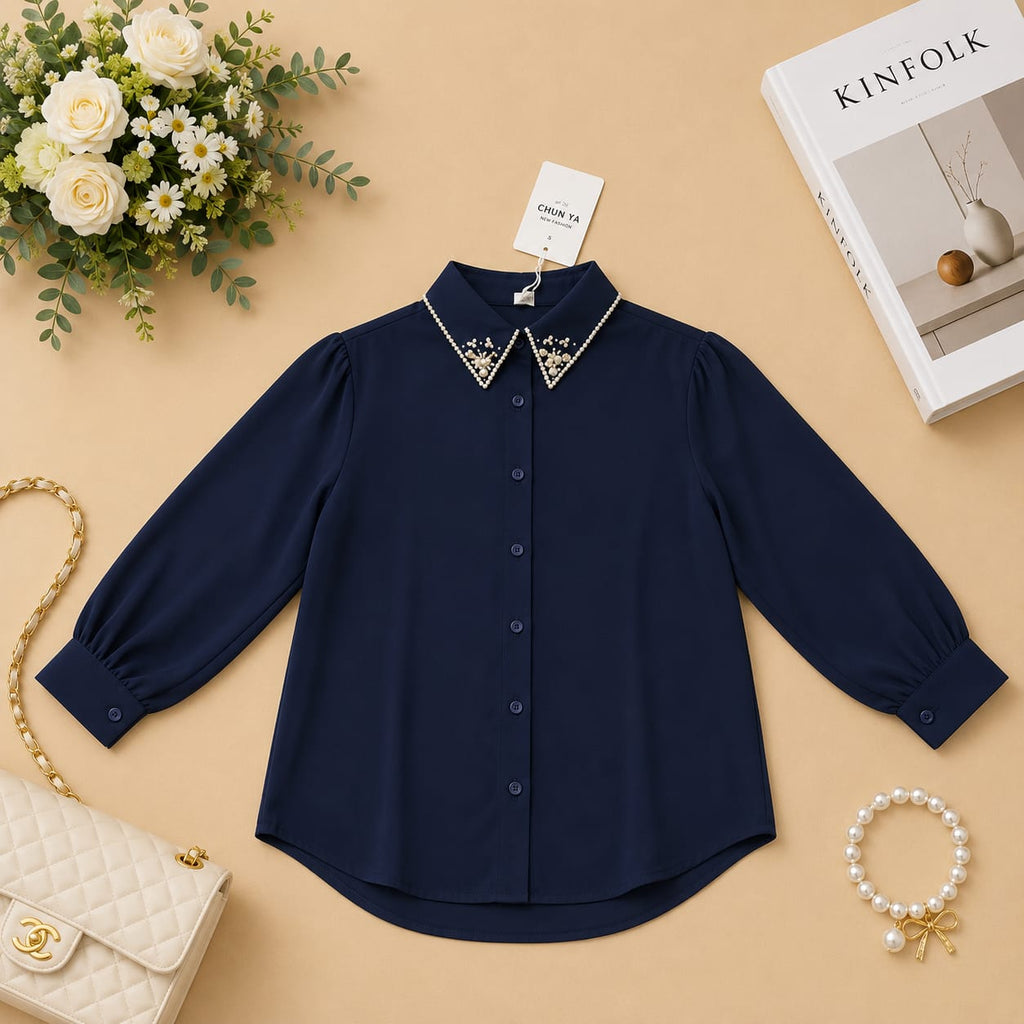 Pearl Grace Collar Imported Shirt