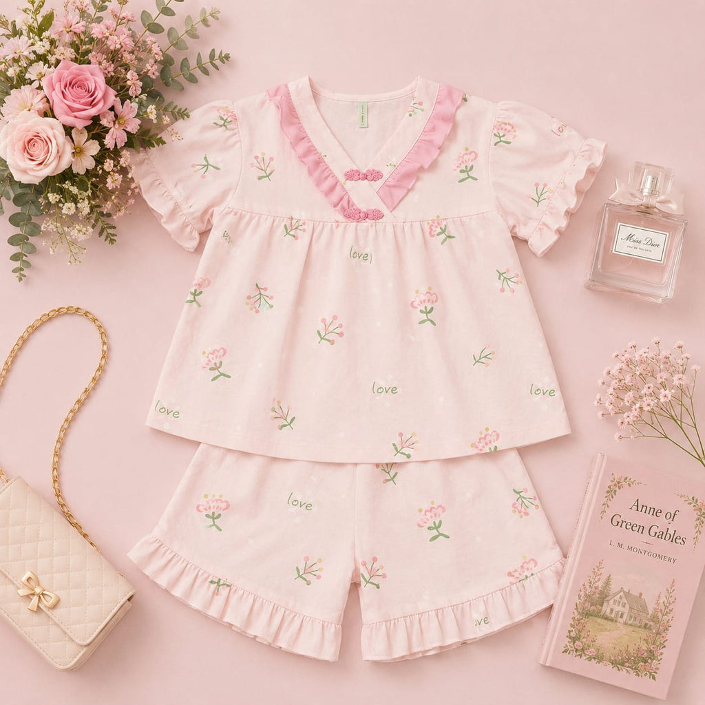 Dreamy Cotton Night Suit Set (Top & Shorts)