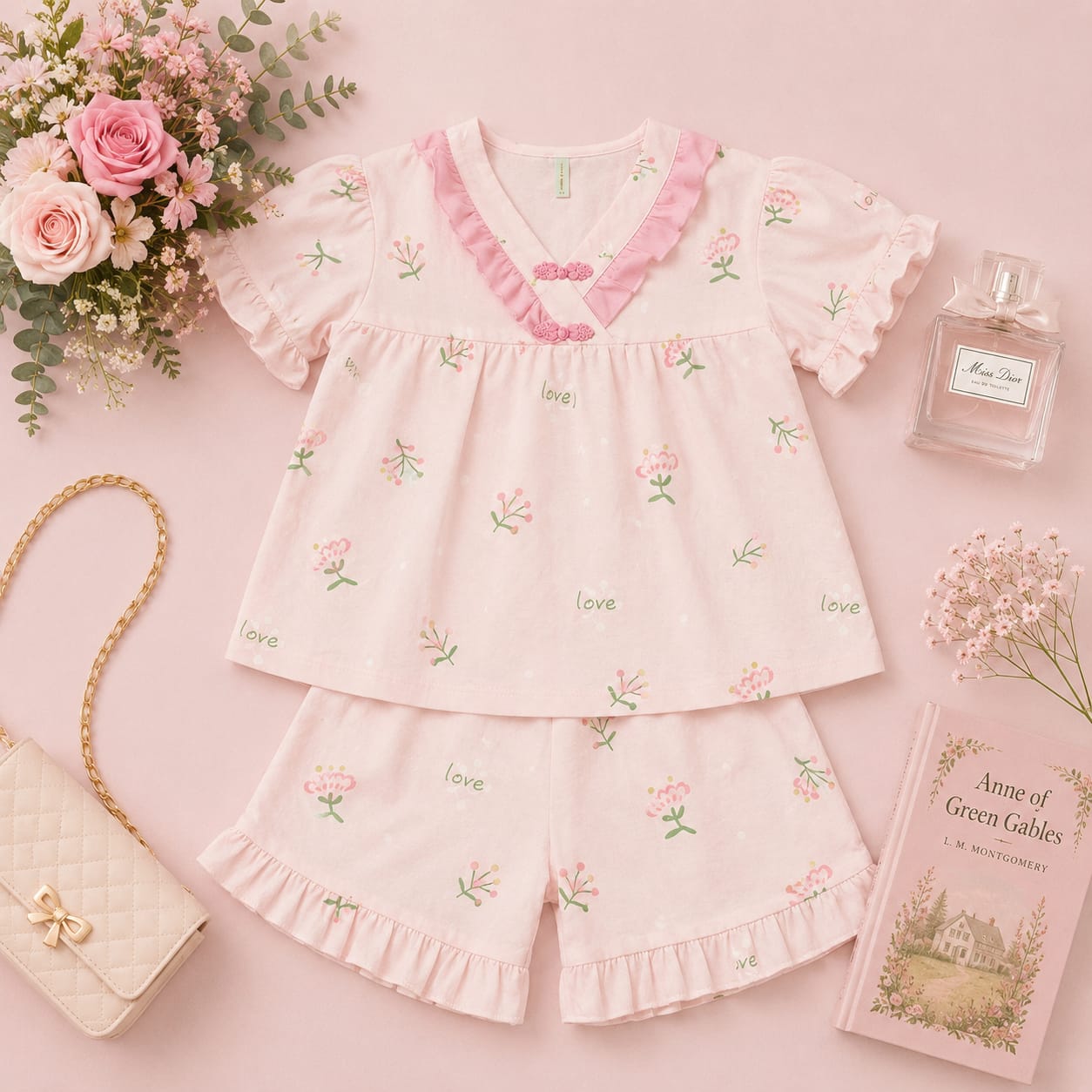 Dreamy Cotton Night Suit Set (Top & Shorts)