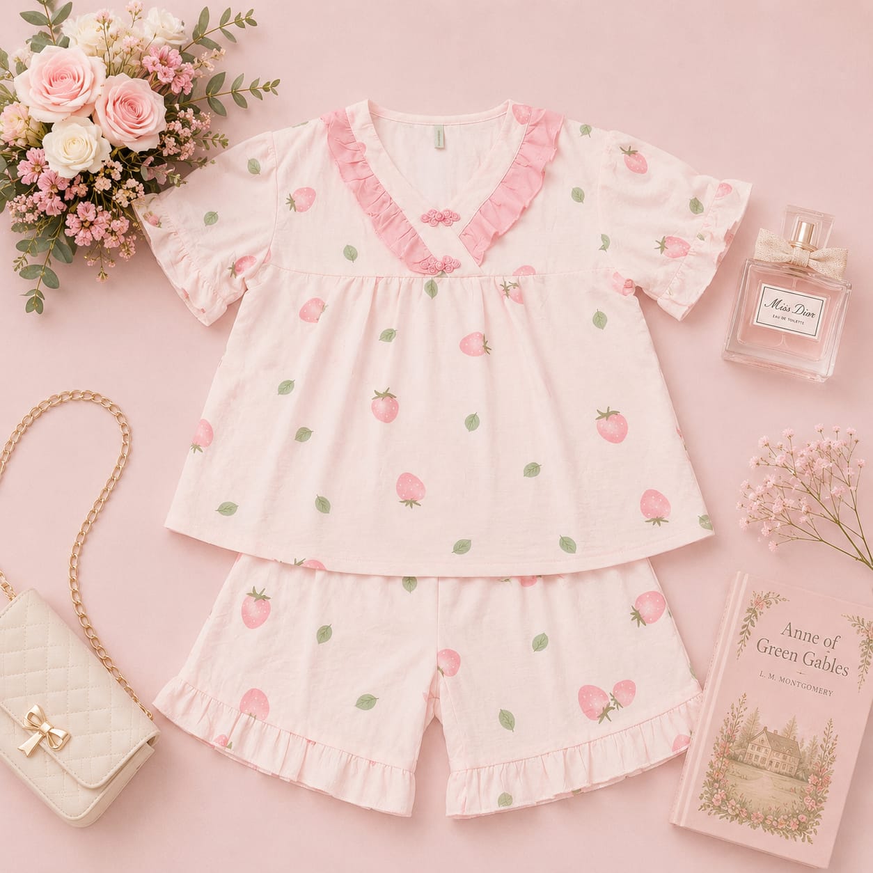 Dreamy Cotton Night Suit Set (Top & Shorts)