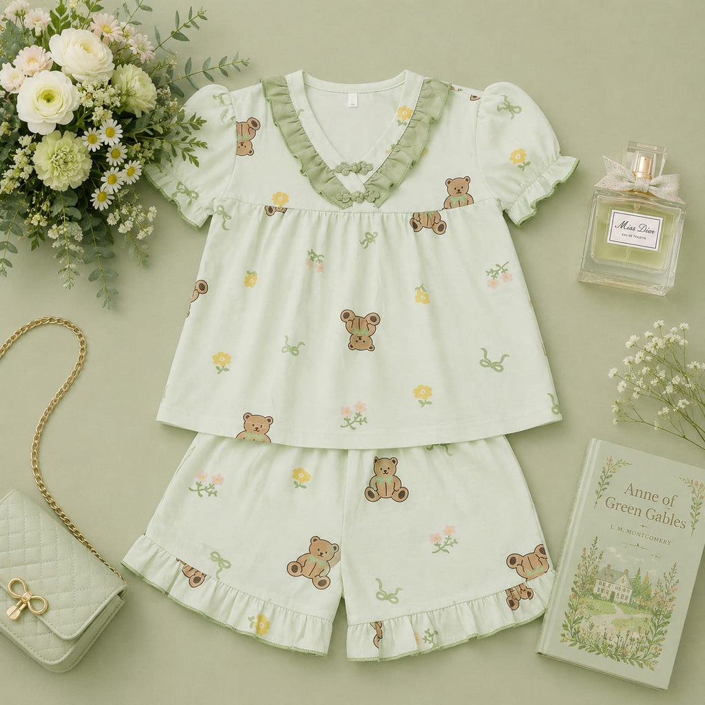 Dreamy Cotton Night Suit Set (Top & Shorts)