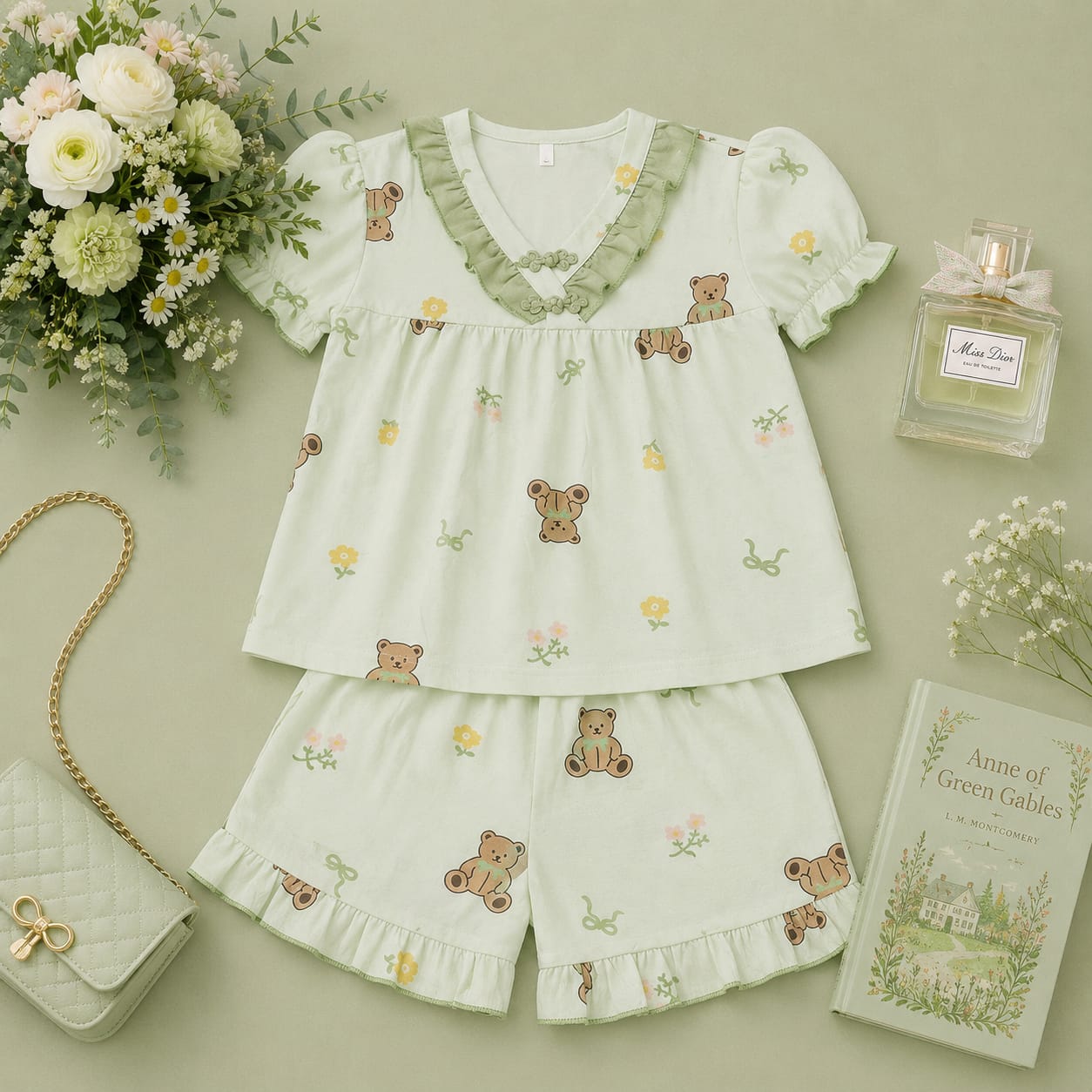 Dreamy Cotton Night Suit Set (Top & Shorts)