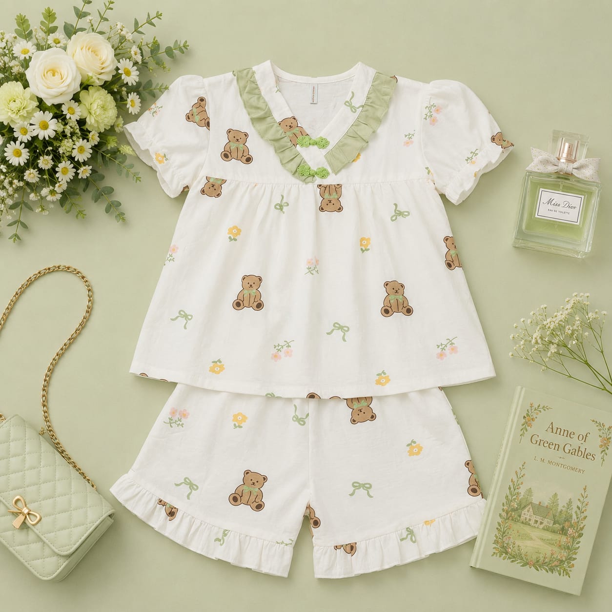 Dreamy Cotton Night Suit Set (Top & Shorts)