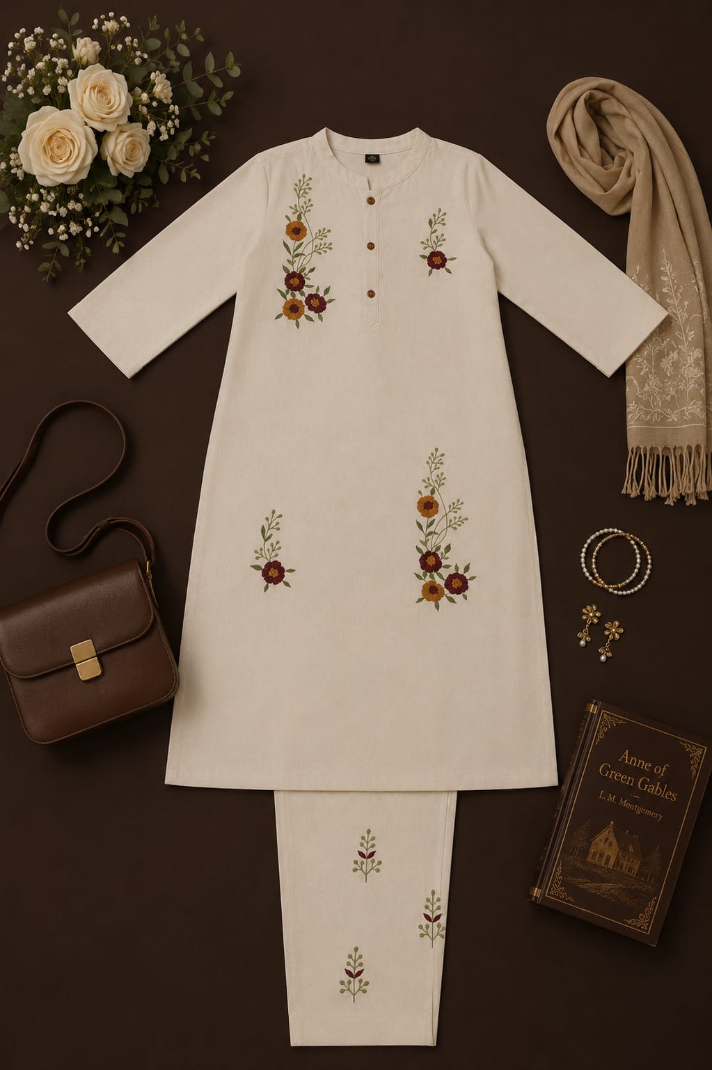 Rustic Bloom Khadi Cotton Co‑ord Set