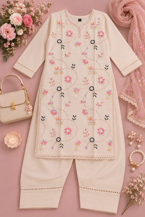 Blush Bloom Khadi Coord Set”