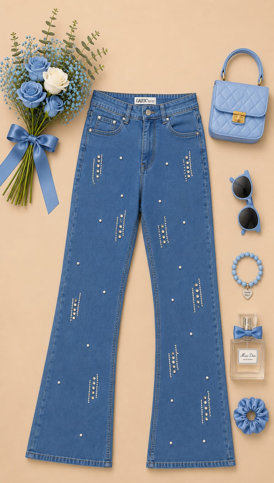 MIGZORn Pearl Drip Flare Jeans