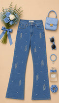 MIGZORn Pearl Drip Flare Jeans