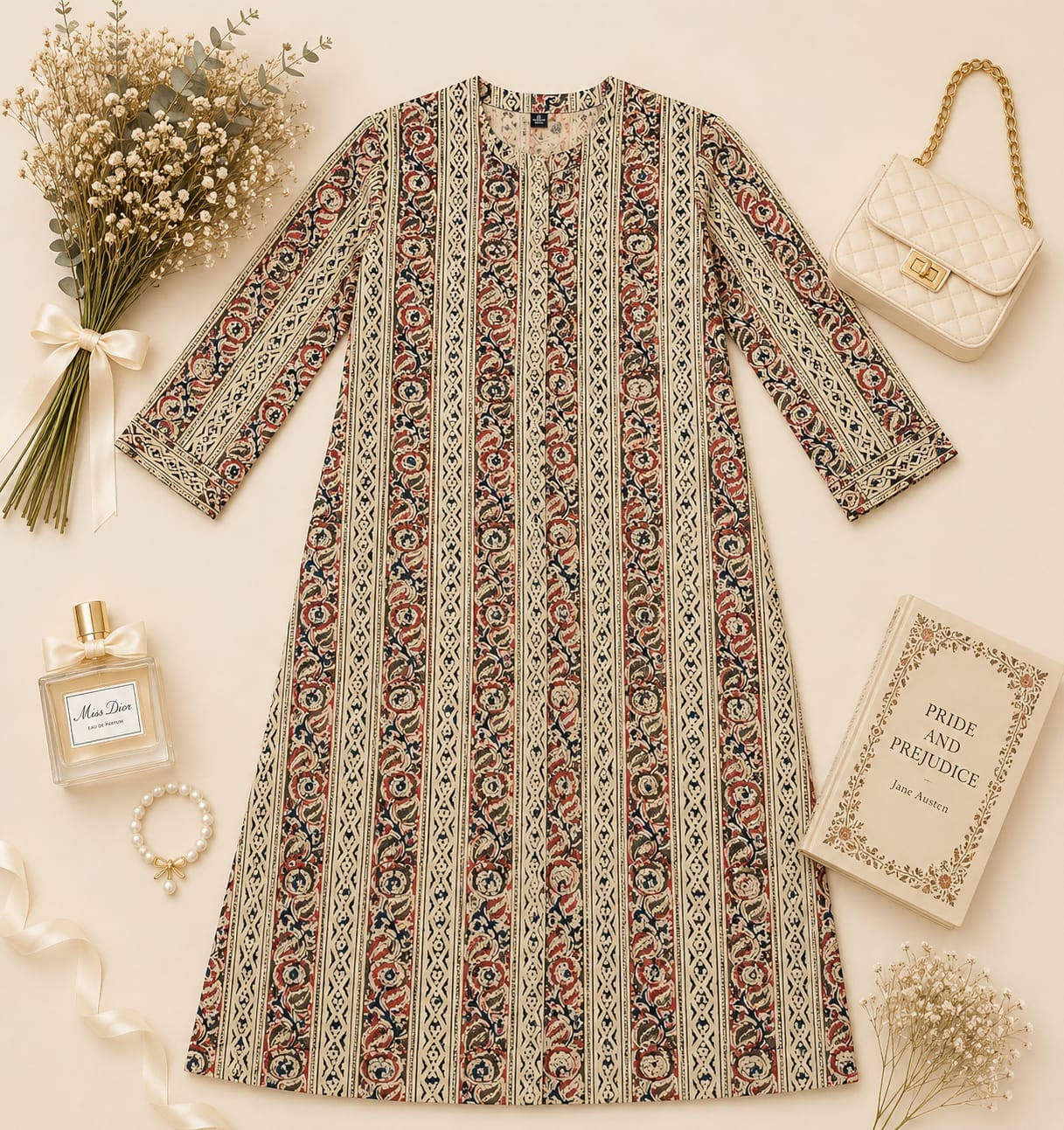 MIGZORn Heritage Ajrak Printed Long Kurti
