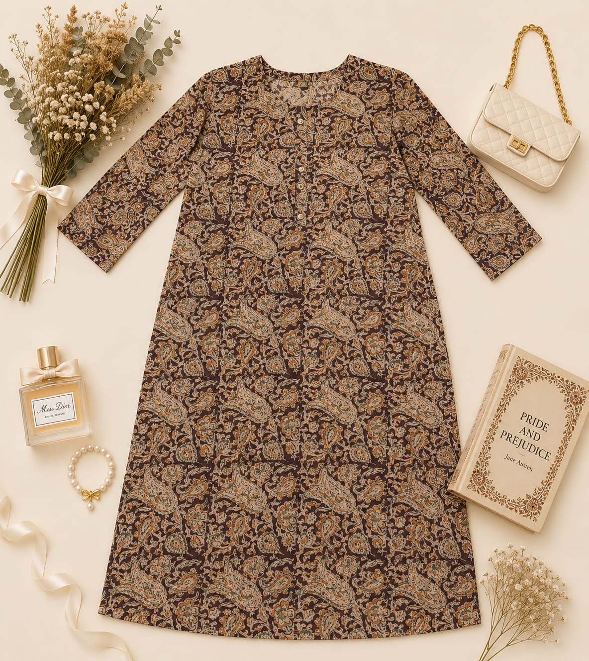 MIGZORn Heritage Ajrak Printed Long Kurti