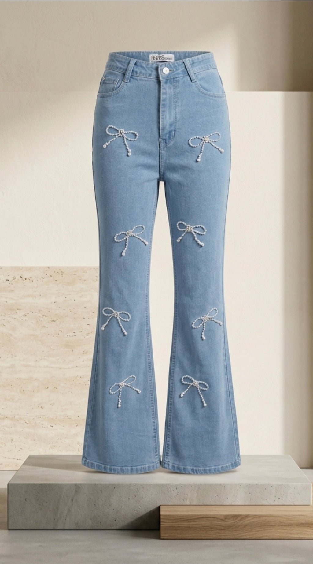 MIGZORn Pearl Bow Bootcut Jeans