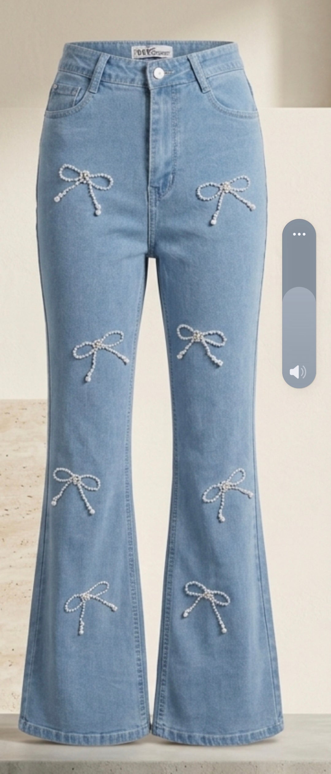 MIGZORn Pearl Bow Bootcut Jeans