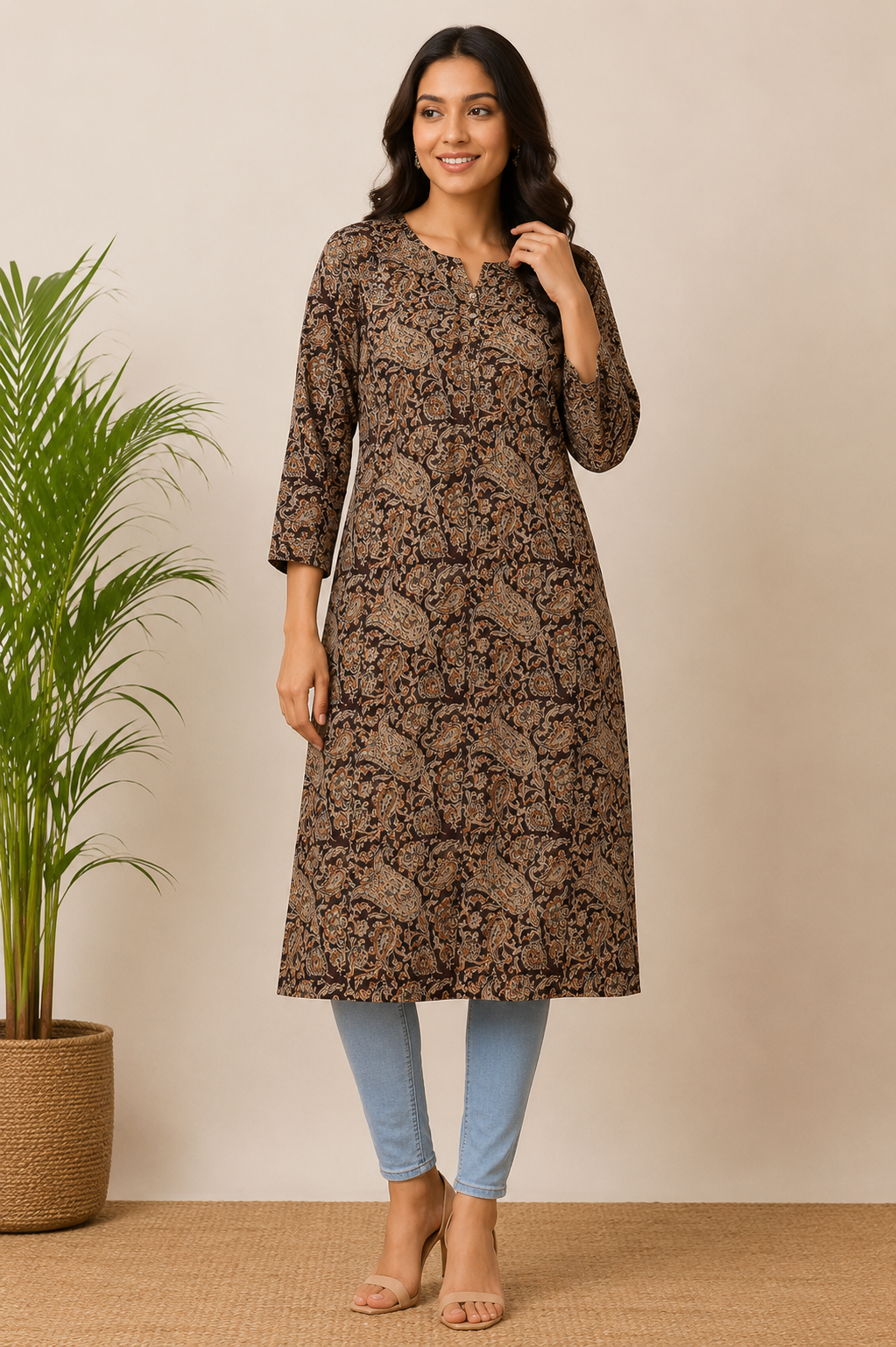 MIGZORn Heritage Ajrak Printed Long Kurti