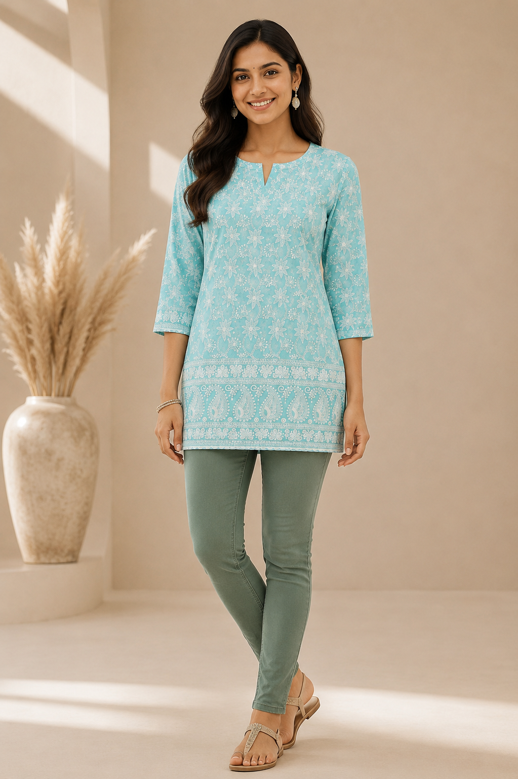 MIGZORn Charm Embroidered short Kurti's