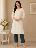 MIGZORn Serene Self-color Embroidered Long Kurti