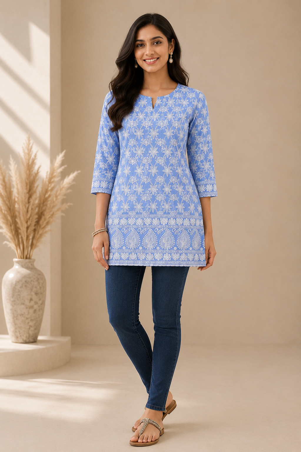 MIGZORn Charm Embroidered short Kurti's