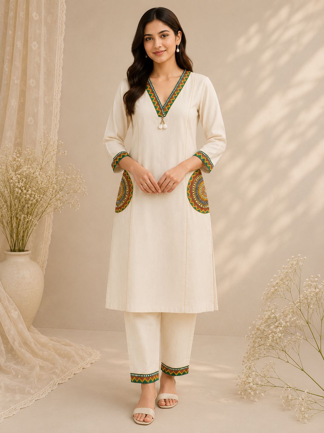 Boho Charm Khadi Cotton Co-Ord Set