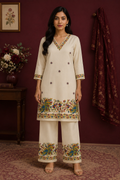 Peacock Garden Khadi Cotton Co‑ord Set