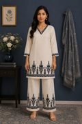 MIGZORn Midnight Ivory Khadi Palazzo Co‑ord Set