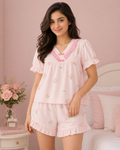 Dreamy Cotton Night Suit Set (Top & Shorts)
